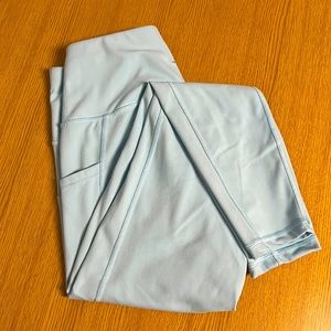 Blue full length leggings with pockets